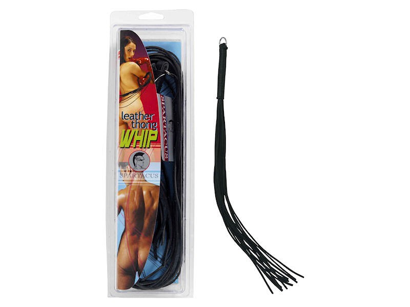 20 in Thong Whip - Black Leather