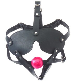 Red & Black Head Harness Blindfold