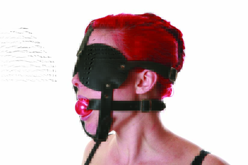 Red & Black Head Harness Blindfold