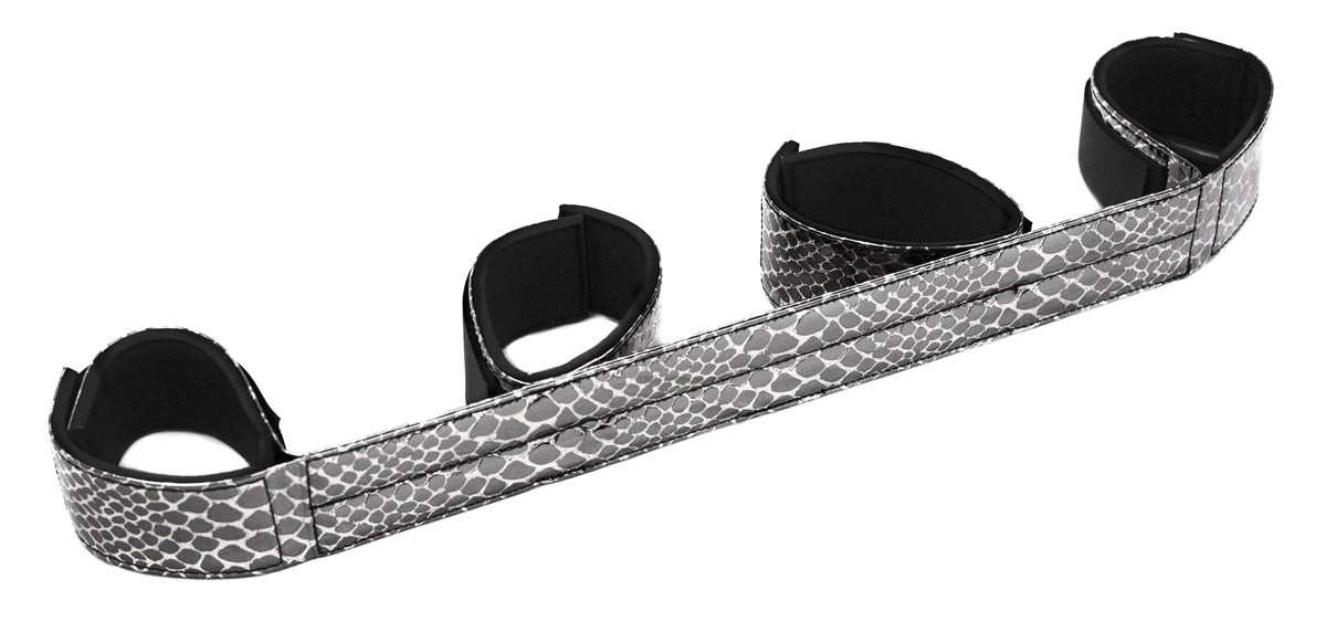 FAUX LEATHER WRIST AND ANKLE SPREADER BAR
