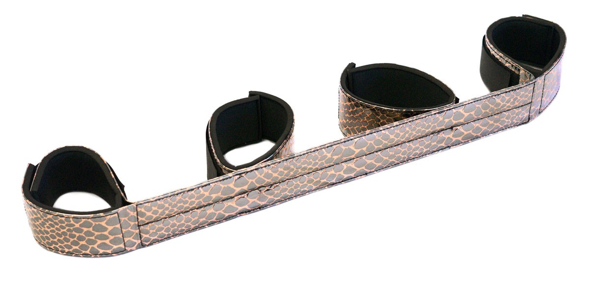 FAUX LEATHER WRIST AND ANKLE SPREADER BAR