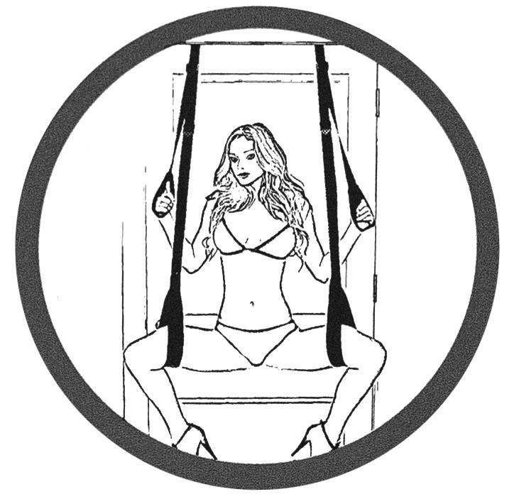 FAUX LEATHER DOOR SEX SWING-CROCODILE PRINT