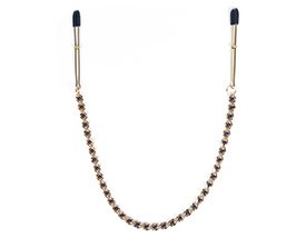 GOLD TWEEZER NIPPLE CLAMPS WITH GOLD BEADED CHAIN