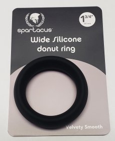 WIDE SILICONE DONUT RING-BLACK 1.75"