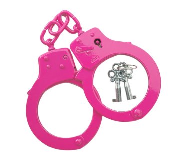Handcuffs-Pink Coated Steel-Single Lock