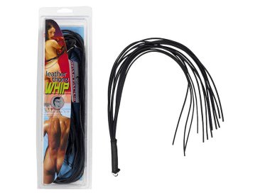 30 in Thong Whip - Black Leather