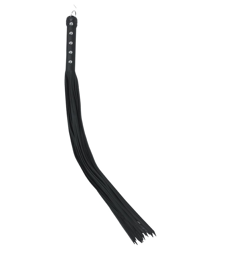 30 in Strap Whip - Black Leather