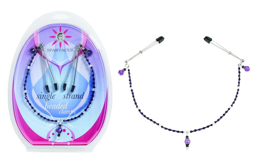 Single Strand Deluxe Beaded Clamps - Purple