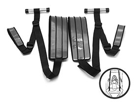 FAUX GLOSSY LEATHER DOOR SEX SWING