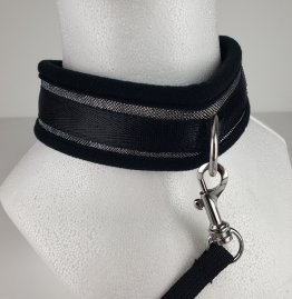 Collar and Leash-Neoprene Silver