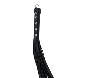 20 inch Strap Whip, Black Leather