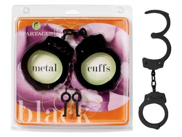 Handcuffs - Black Coated Steel - Double Lock