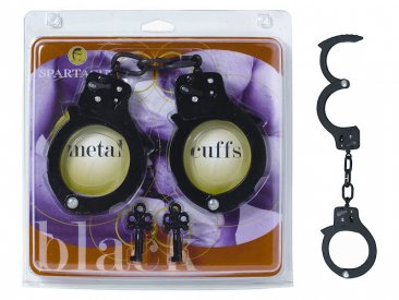 Handcuffs - Black Coated Steel - Single Lock