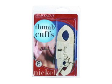 Thumb Cuffs - Nickel Coated Steel - Double Lock