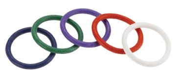 Rainbow Rubber C Ring 5 Pack - 1 1/2 in 3.81 cm