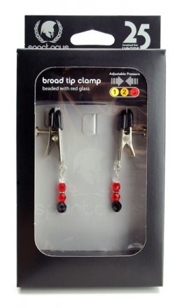Red Beaded Clamps - Adjustable Broad Tip