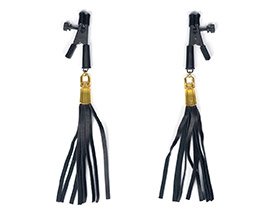 ALLIGATOR TIP CLAMP WITH LEATHERETTE TASSELS