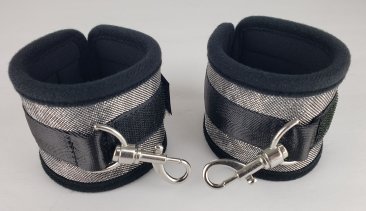 Blindfold-Wrist Cuffs Kit-Neoprene Silver